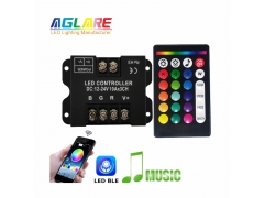 LED Strip Controllers - DC 12V-24V LED RF Remote Controller for 2835 5050 RGB LED Strip Lights