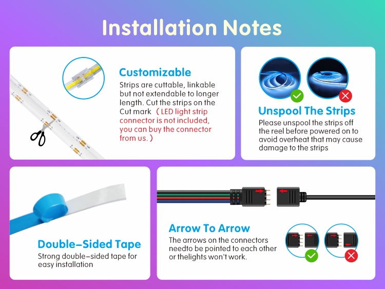 cob rgb led strip lights