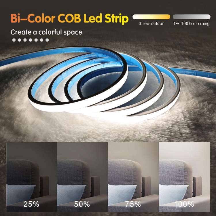 cob led strip bicolor