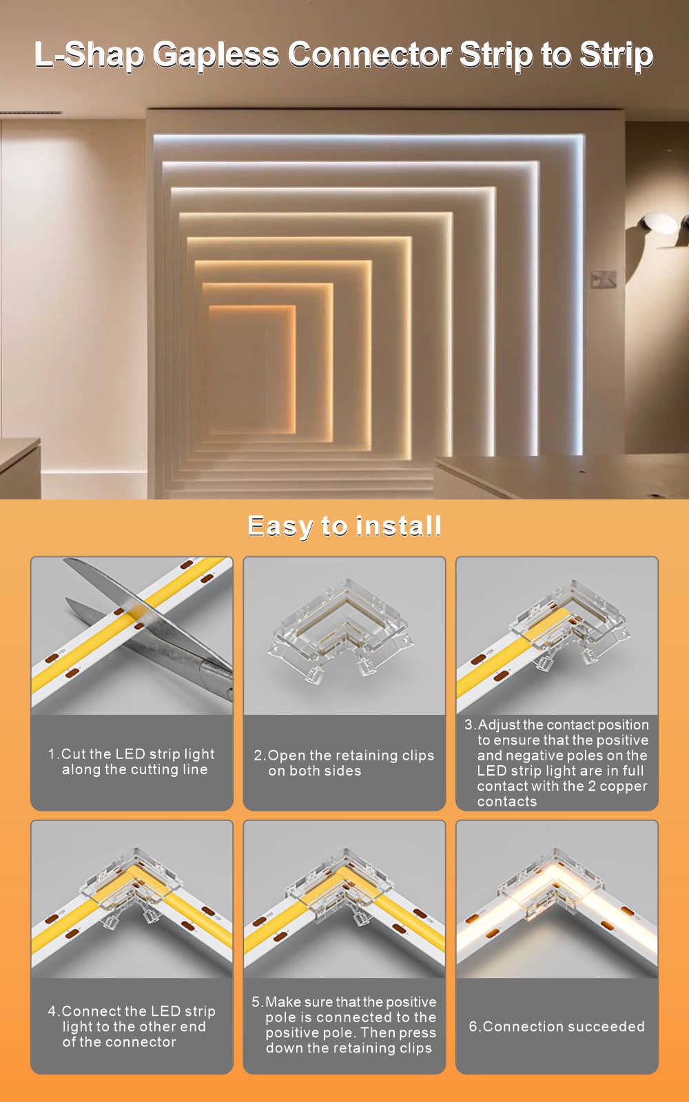 led strip l connector