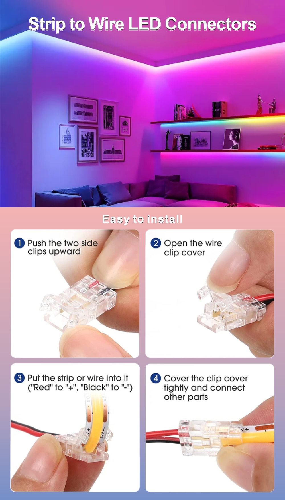 cob led strip connectors