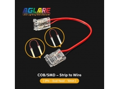 LED Strip Connector - 5/8/10mm COB LED Strip to Wire Connectors 2/3/4 Pin - Dual Head