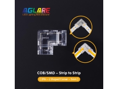 LED Strip Connector - 2-Pin LED Strip Connector 5/8/10mm L-Shape Adjustable Right Angle Corner Connector