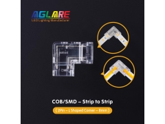 LED Strip Connector - 2-Pin LED Strip Connector 5/8/10mm L-Shape Adjustable Right Angle Corner Connector