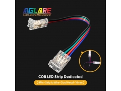 LED Strip Connector - 5/8/10mm COB LED Strip to Wire Connectors 2/3/4 Pin - Dual Head