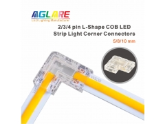 LED Strip Connector - 2-Pin LED Strip Connector 5/8/10mm L-Shape Adjustable Right Angle Corner Connector