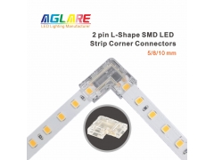 LED Strip Connector - 2-Pin LED Strip Connector 5/8/10mm L-Shape Adjustable Right Angle Corner Connector