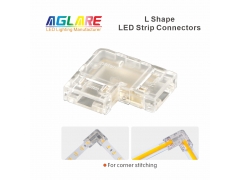 LED Strip Connector - 2-Pin LED Strip Connector 5/8/10mm L-Shape Adjustable Right Angle Corner Connector